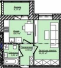1-комнатная 33.91 м² в ЖК Smart Fort от 12 000 грн/м², г. Каменец-Подольский