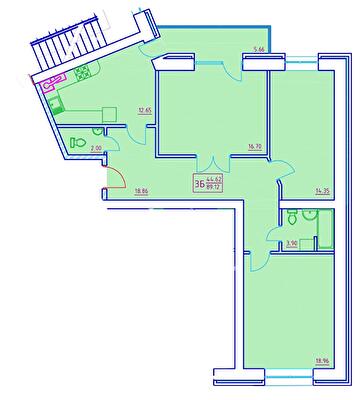 3-комнатная 89.12 м² в ЖК Елецкий от 25 000 грн/м², Чернигов
