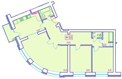 3-комнатная 112.81 м² в ЖК Елецкий от 25 000 грн/м², Чернигов