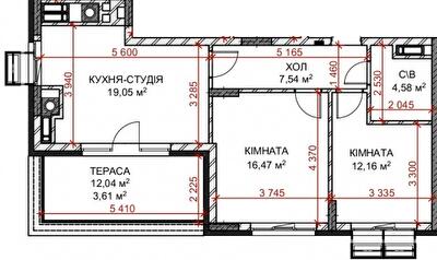 2-кімнатна 71.84 м² в ЖК Riverside від 29 000 грн/м², с. Погреби