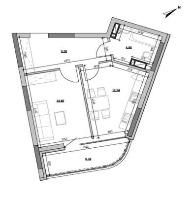 1-кімнатна 46.74 м² в ЖК Берег Дніпра від 39 596 грн/м², Київ