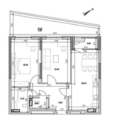 2-кімнатна 77.24 м² в ЖК Берег Дніпра від 30 385 грн/м², Київ