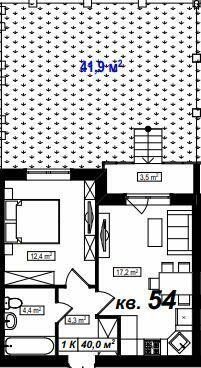 1-комнатная 40 м² в ЖК Амстердам от 18 000 грн/м², с. Белогородка
