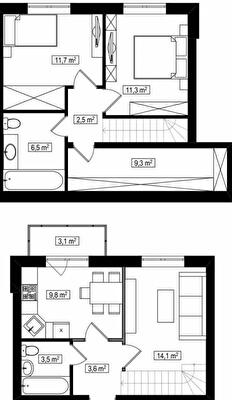 Двухуровневая 73.2 м² в ЖК Амстердам от 18 250 грн/м², с. Белогородка