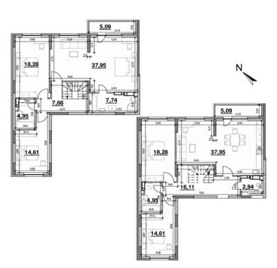 Двухуровневая 196.23 м² в ЖК OK`LAND от 28 021 грн/м², Киев