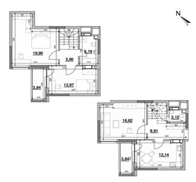Двухуровневая 89.53 м² в ЖК OK`LAND от 27 943 грн/м², Киев