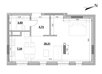 Студия 44.33 м² в ЖК Америка от 25 171 грн/м², Львов