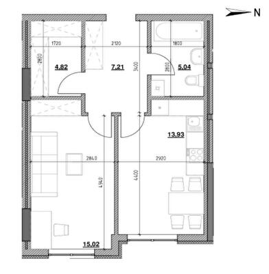 1-комнатная 46.02 м² в ЖК Голоські кручі от 32 400 грн/м², Львов