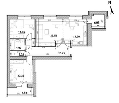3-комнатная 85.12 м² в ЖК Компаньон от 20 638 грн/м², с. Сокольники