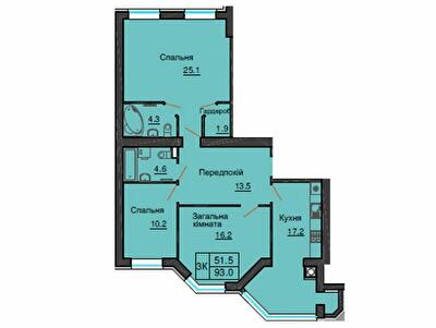 3-кімнатна 93 м² в ЖК Софія Резіденс від 30 000 грн/м², с. Софіївська Борщагівка