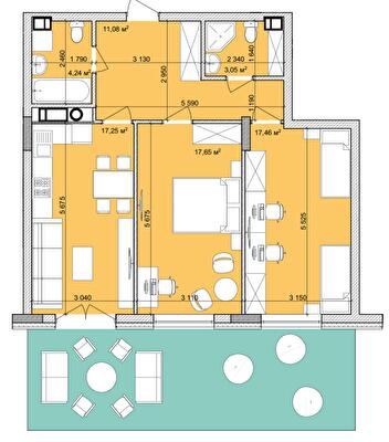 2-кімнатна 70.73 м² в ЖК Basa city від 29 000 грн/м², с. Ходосівка
