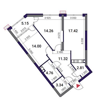 2-кімнатна 73.06 м² в ЖК Great від 26 523 грн/м², Київ