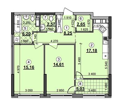 2-кімнатна 71.65 м² в ЖК Great від 34 798 грн/м², Київ