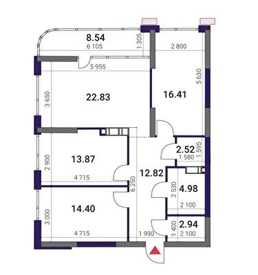 3-комнатная 99.31 м² в ЖК Great от 25 051 грн/м², Киев