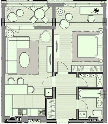 1-кімнатна 71.7 м² в ЖК Luxberry lakes & forest від 33 600 грн/м², смт Козин