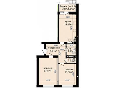2-комнатная 64.72 м² в ЖК Кришталевi джерела от 54 350 грн/м², Киев