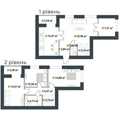 Дворівнева 110.9 м² в ЖК Idilika від 19 850 грн/м², м. Буча