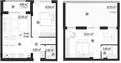 Дворівнева 76.32 м² в ЖК PARKTOWN від 22 000 грн/м², смт Гостомель