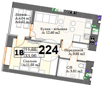1-кімнатна 33.96 м² в ЖК Авіатор від 22 550 грн/м², смт Гостомель