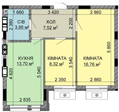 2-кімнатна 50.25 м² в ЖК Найкращий квартал-2 від 21 150 грн/м², смт Гостомель