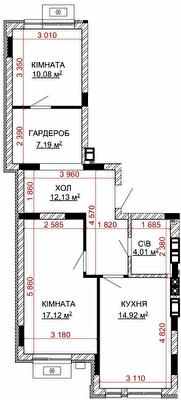 2-кімнатна 65.45 м² в ЖК Найкращий квартал-2 від 21 250 грн/м², смт Гостомель