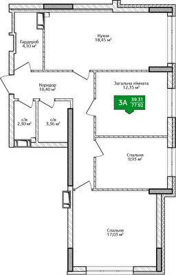 3-кімнатна 77.92 м² в ЖК City Park від 18 000 грн/м², м. Ірпінь