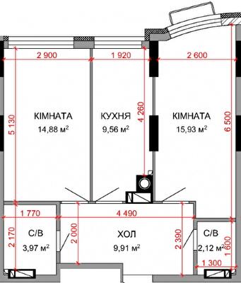 2-кімнатна 56.37 м² в ЖК Royal Park від 25 950 грн/м², м. Ірпінь
