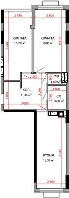 2-кімнатна 66.25 м² в ЖК Royal Park від 26 800 грн/м², м. Ірпінь