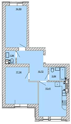 2-кімнатна 63.75 м² в ЖК Найкращий квартал від 24 200 грн/м², м. Ірпінь