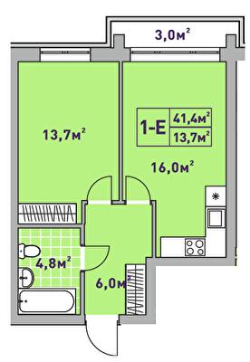 1-кімнатна 41.4 м² в ЖК Центральний-2 від 35 350 грн/м², м. Ірпінь