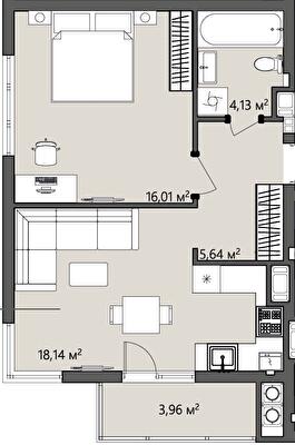 1-кімнатна 47.88 м² в ЖК GREENHOUSE CITY від 14 600 грн/м², м. Городок