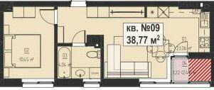 1-кімнатна 38.77 м² в ЖК CHAYKOVSKIY від 26 400 грн/м², Рівне