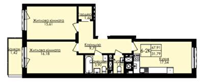 2-кімнатна 67.91 м² в ЖК AUROOM SPARK від 22 850 грн/м², Львів