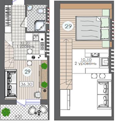 Дворівнева 46.4 м² в ЖК Smart House від 16 350 грн/м², м. Южне
