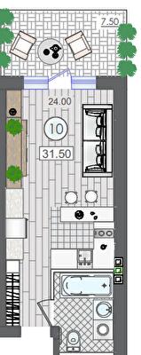 Смарт 31.5 м² в ЖК Smart House від 21 850 грн/м², м. Южне