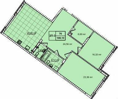 2-комнатная 108.1 м² в ЖК 52 Жемчужина (Pechersk Plaza) от 68 500 грн/м², Киев