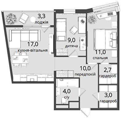 2-кімнатна 60 м² в ЖК Art Парк від 24 500 грн/м², Київ