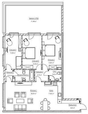 3-комнатная 117.15 м² в ЖК Franklin Concept House от 54 611 грн/м², Киев