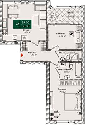 2-кімнатна 65.83 м² в ЖК Forest Park від 28 000 грн/м², Київ
