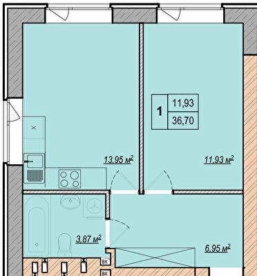 1-комнатная 36.7 м² в ЖК LIBERTY PARK от 20 700 грн/м², Киев