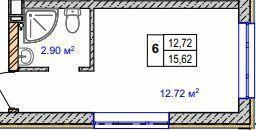 1-комнатная 15.62 м² в ЖК MANCHESTER PARK от 22 700 грн/м², Киев