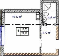 1-комнатная 24.11 м² в ЖК MANCHESTER PARK от 22 700 грн/м², Киев