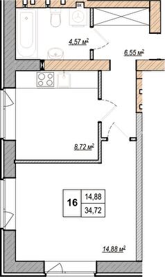 1-комнатная 34.72 м² в ЖК MANCHESTER PARK от 22 700 грн/м², Киев