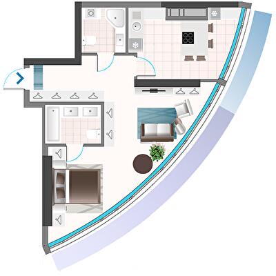 1-комнатная 52.62 м² в ЖК Oasis от 48 000 грн/м², Киев