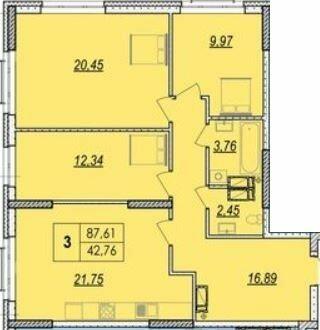 3-кімнатна 87.64 м² в ЖК Olympic Park від 27 000 грн/м², Київ