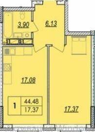 1-кімнатна 44.48 м² в ЖК Olympic Park від 27 500 грн/м², Київ