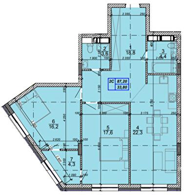 2-комнатная 87.2 м² в ЖК Podil Plaza & Residence от 53 000 грн/м², Киев