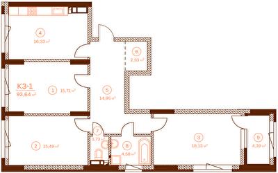 3-кімнатна 93.64 м² в ЖК Stanford від 103 200 грн/м², Київ