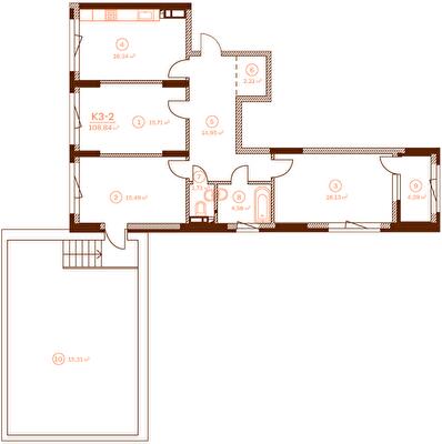 3-кімнатна 108.84 м² в ЖК Stanford від 103 200 грн/м², Київ