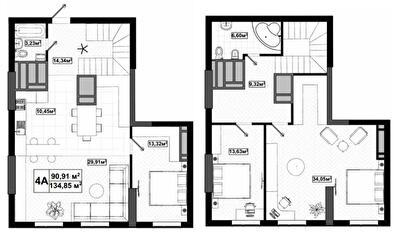 Дворівнева 134.85 м² в ЖК UNO City House від 37 500 грн/м², Київ